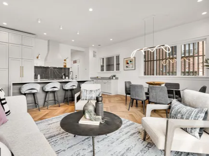 Open-concept living and dining area with kitchen