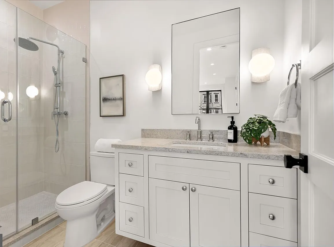 Guest bathroom with walk-in shower