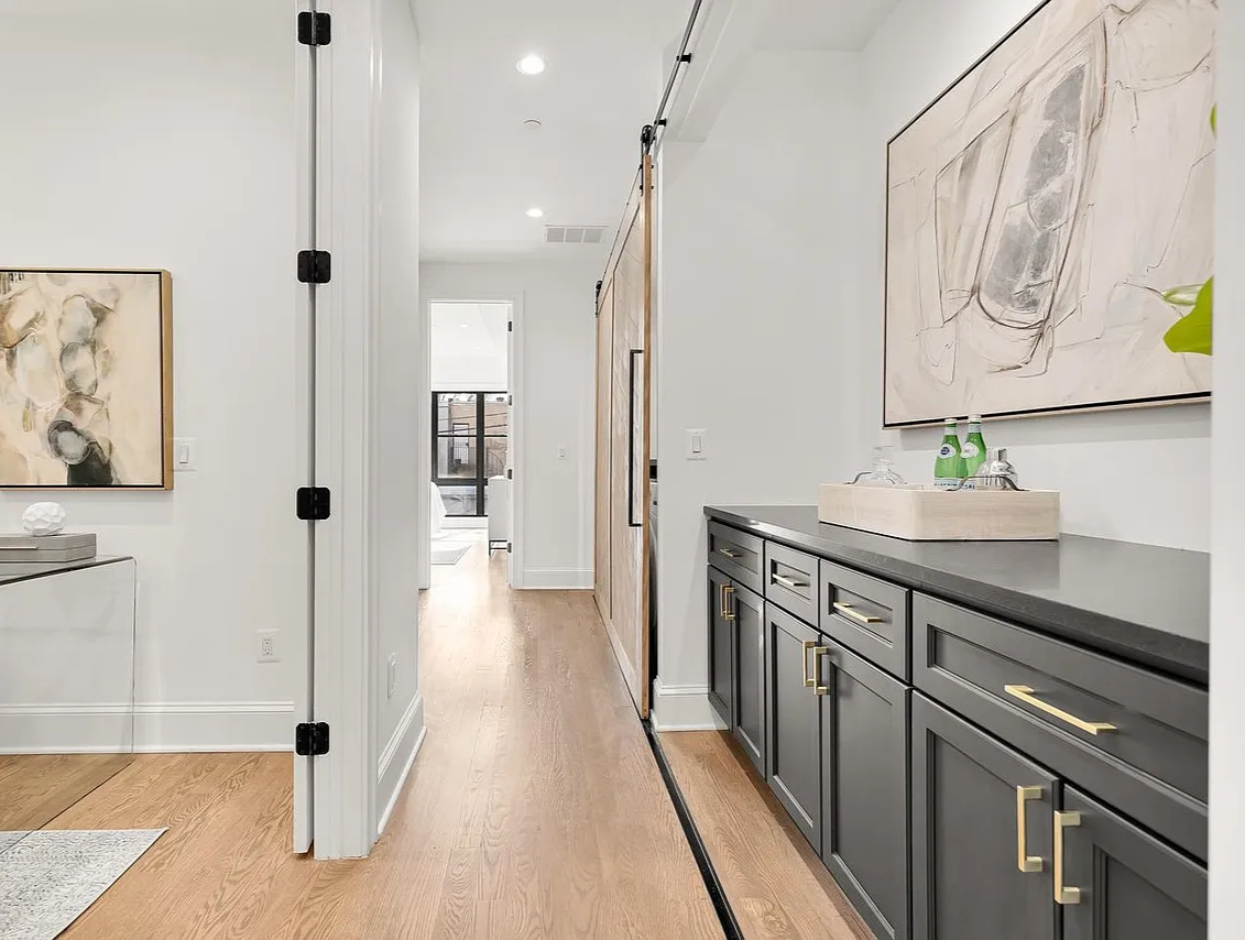 Hallway with custom cabinetry
